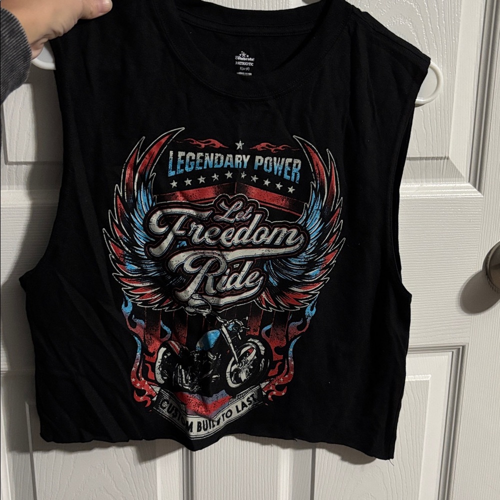 Black Sleeveless Graphic Tee